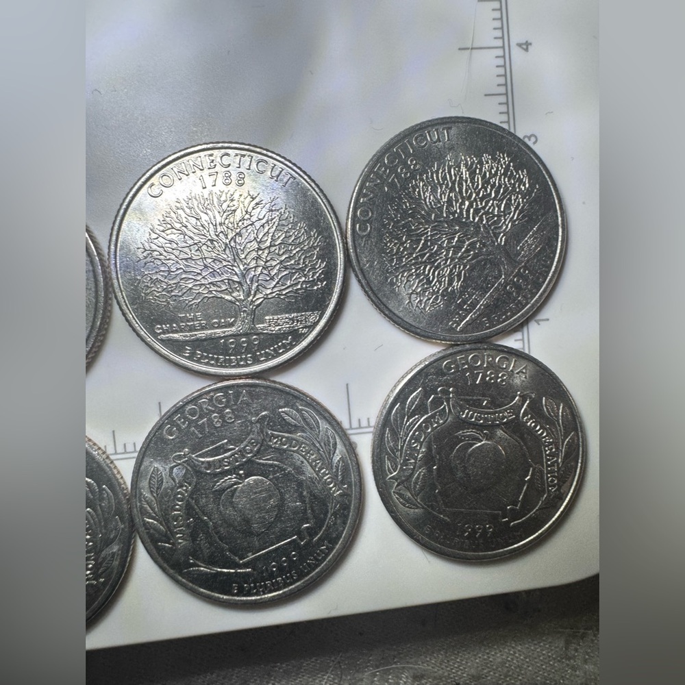 Collection of State Quarters - Connecticut and Georgia